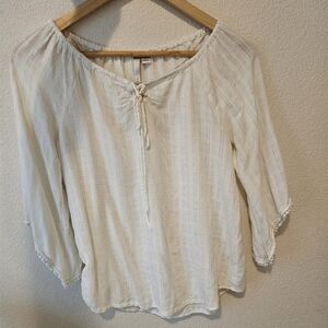 LC LAUREN CONRAD Cute Cream Blouse